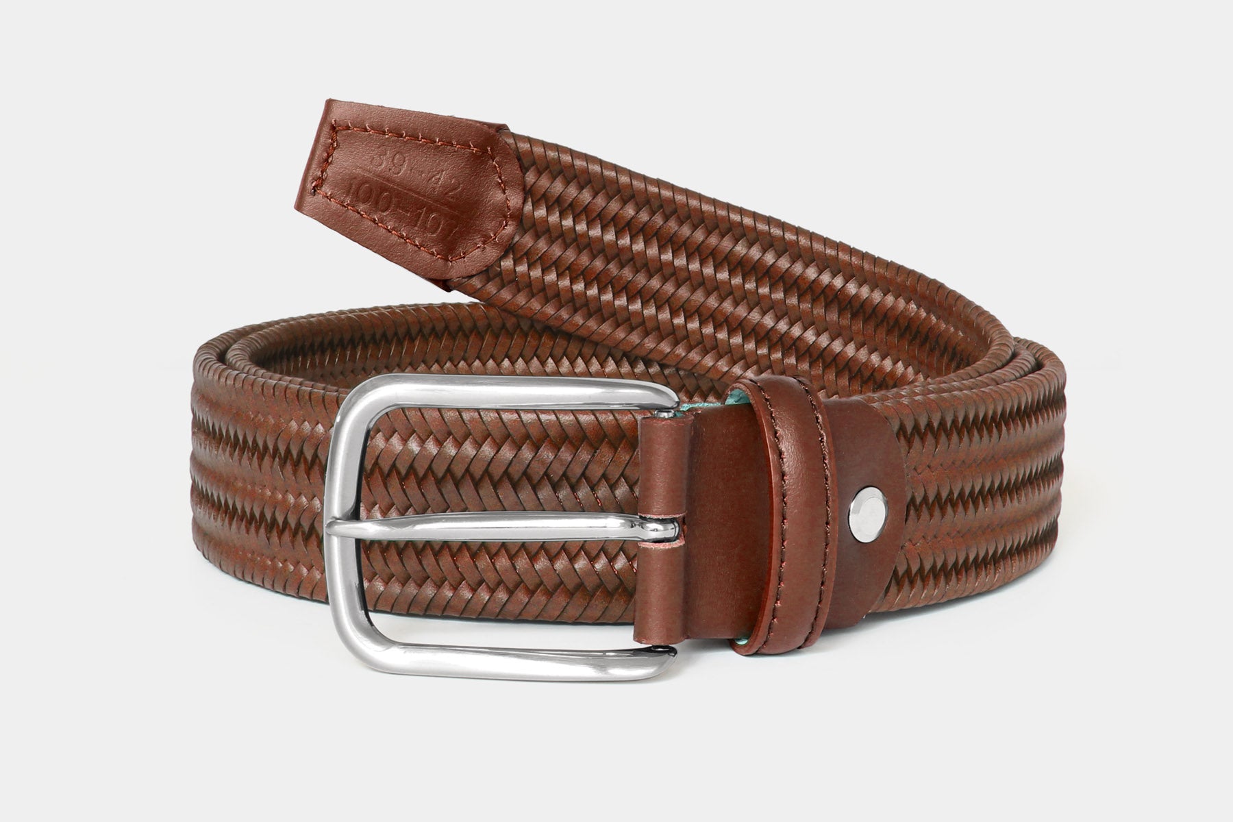 1068 Tan - elastic woven leather