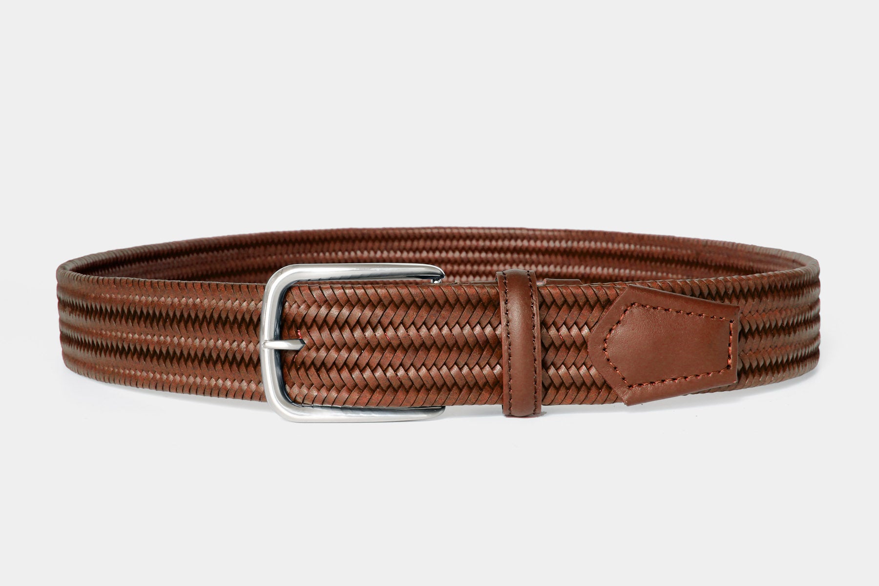 1068 Tan - elastic woven leather