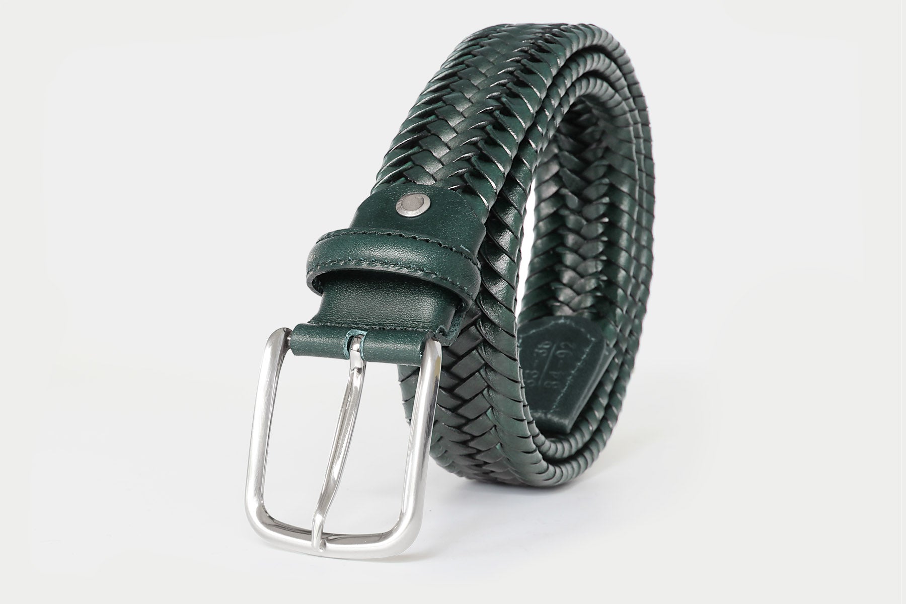 1105 Forest green - braided leather