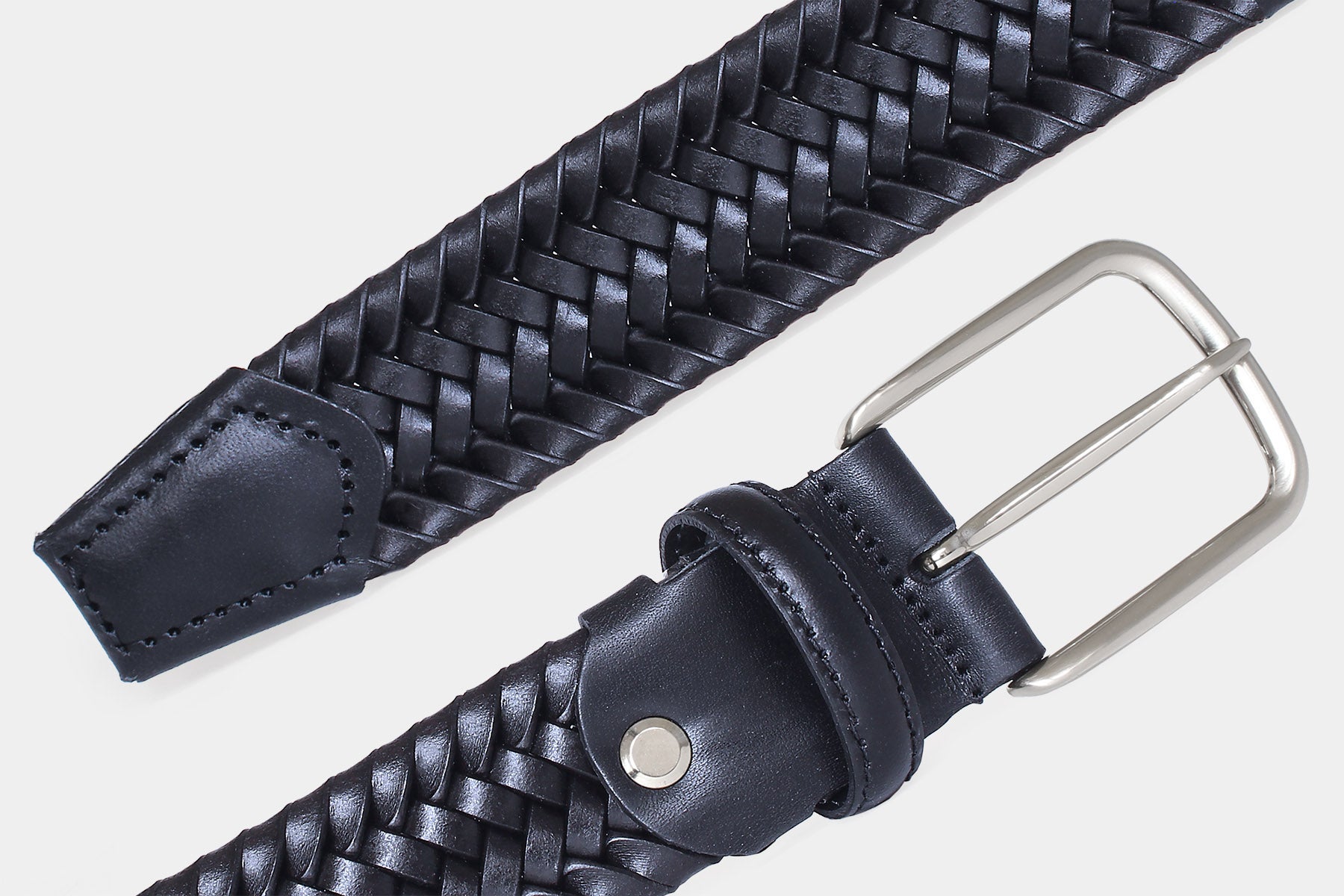 1105 Navy - braided leather