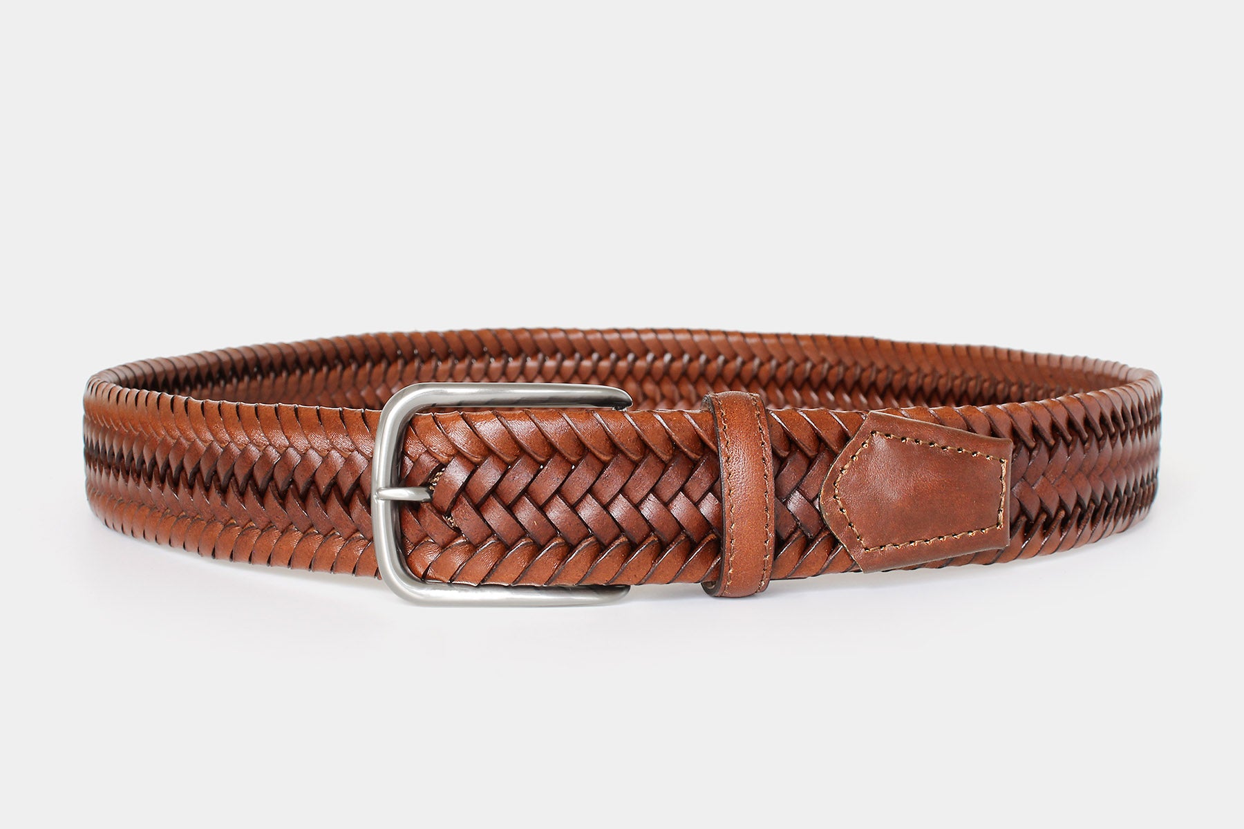 Men's Braided Leather Belt – 1105 Tan | Robert Charles