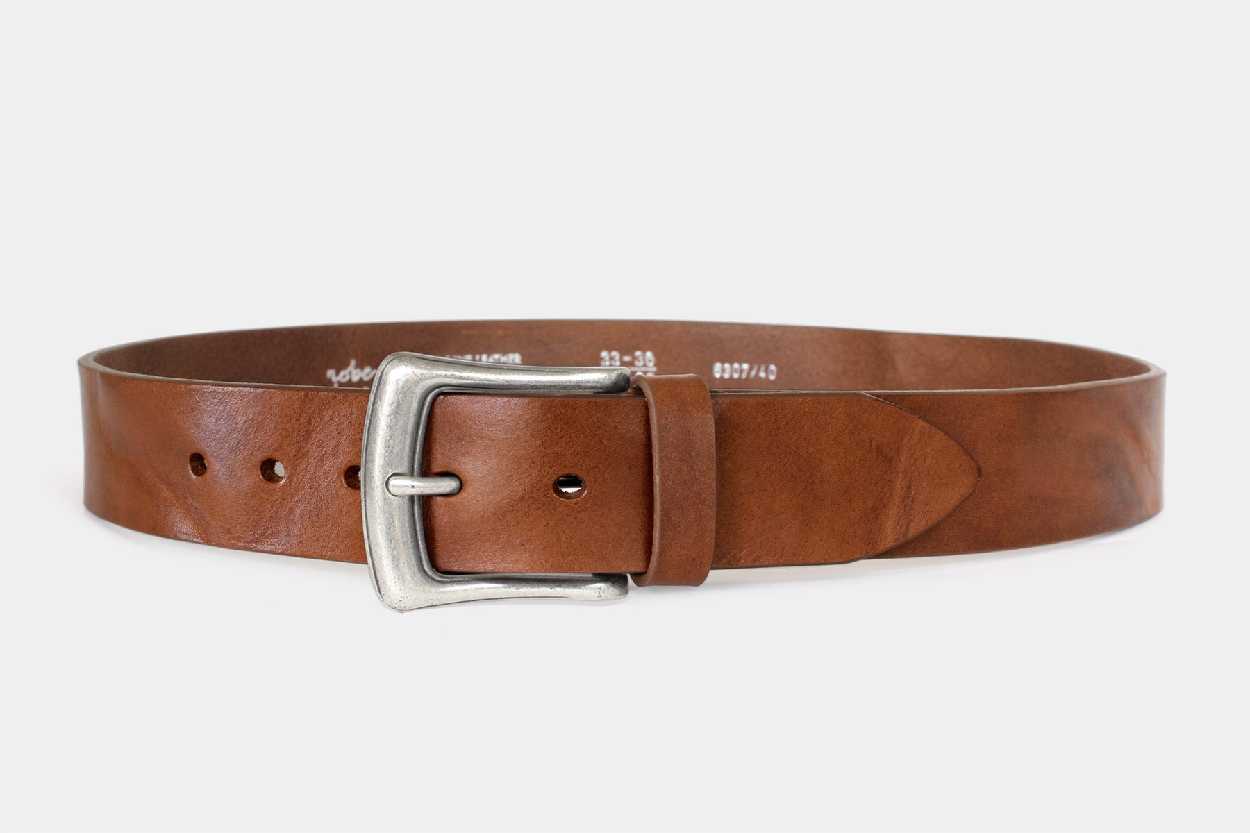 Men’s tan Italian solid hide leather jeans belt with western style buckle. Handmade in Italy.
