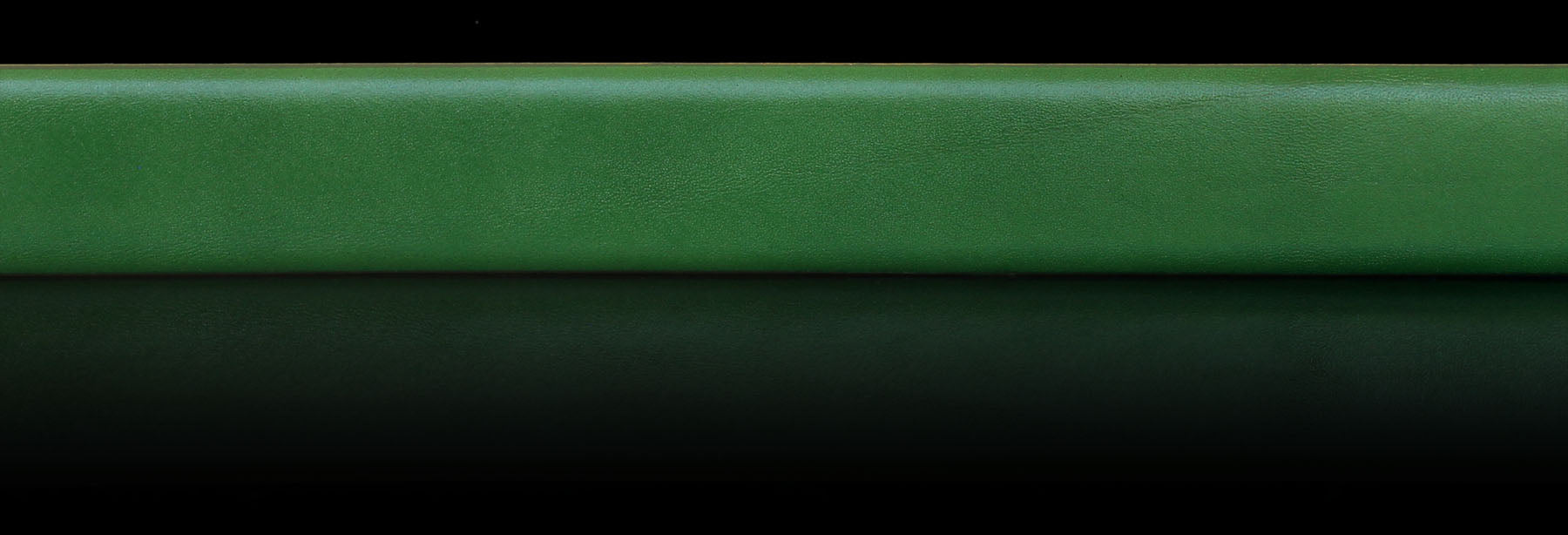 Smooth green 100% genuine Italian leather belt on black