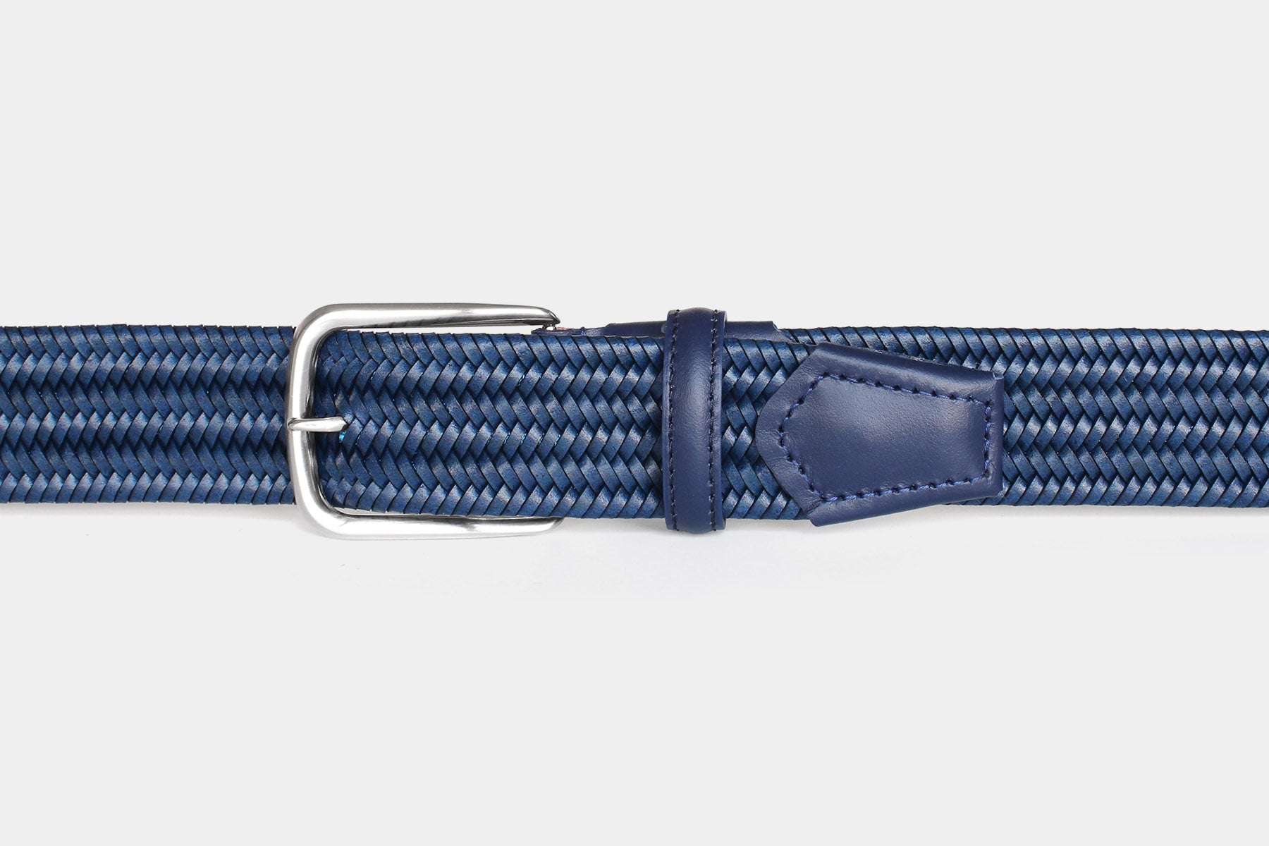 1068 Blue - elastic woven leather