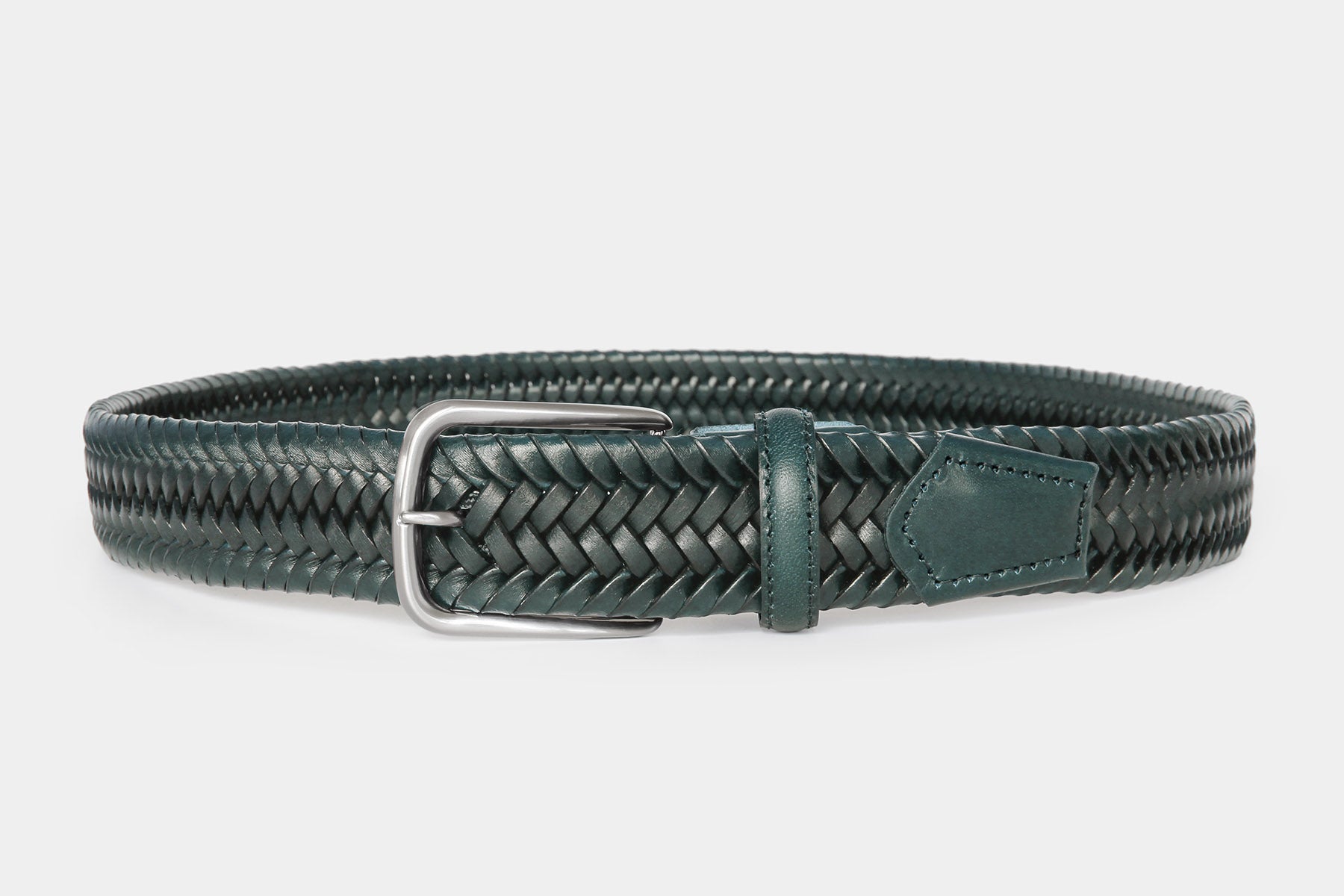 1105 Forest green - braided leather
