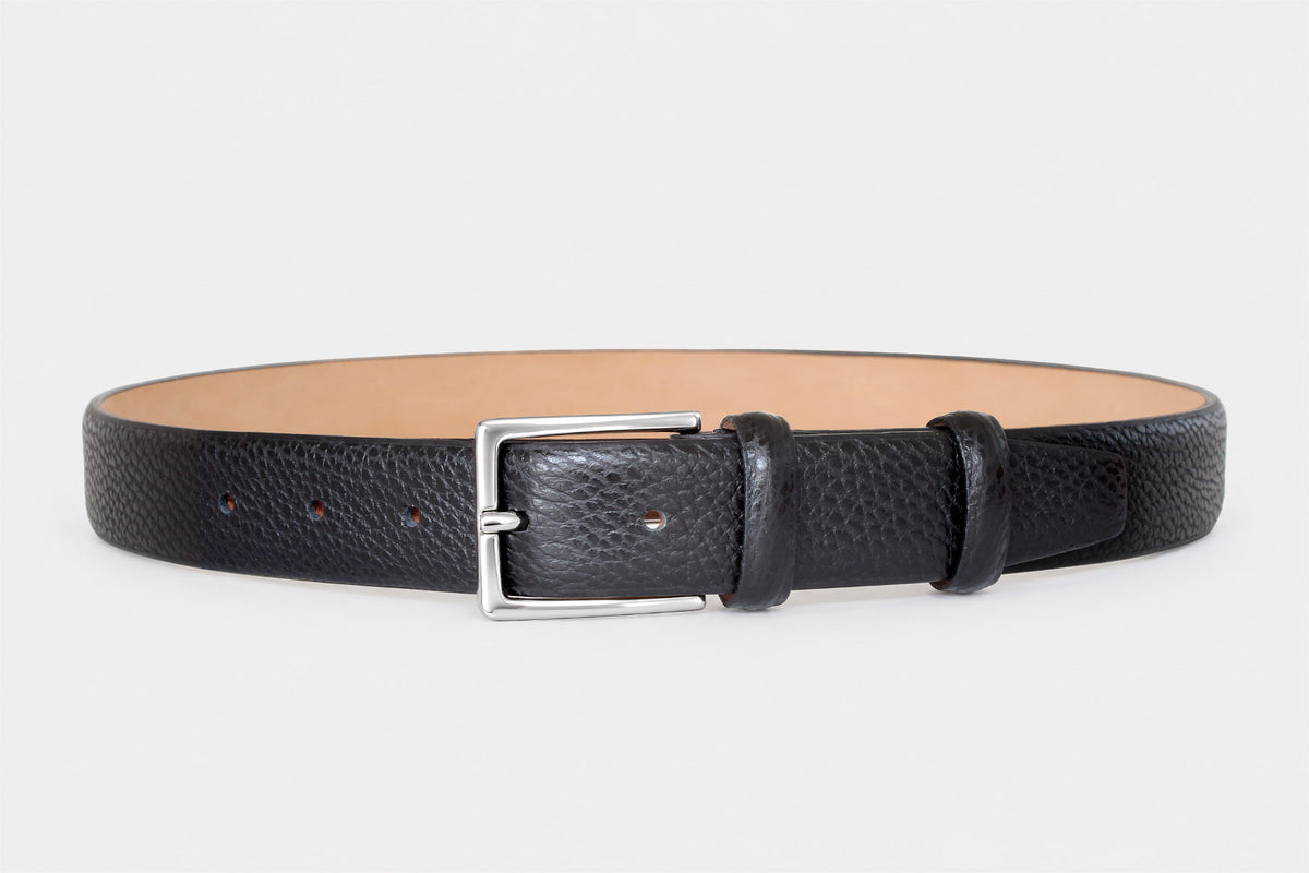 1506 Black – Textured Leather - Skinny