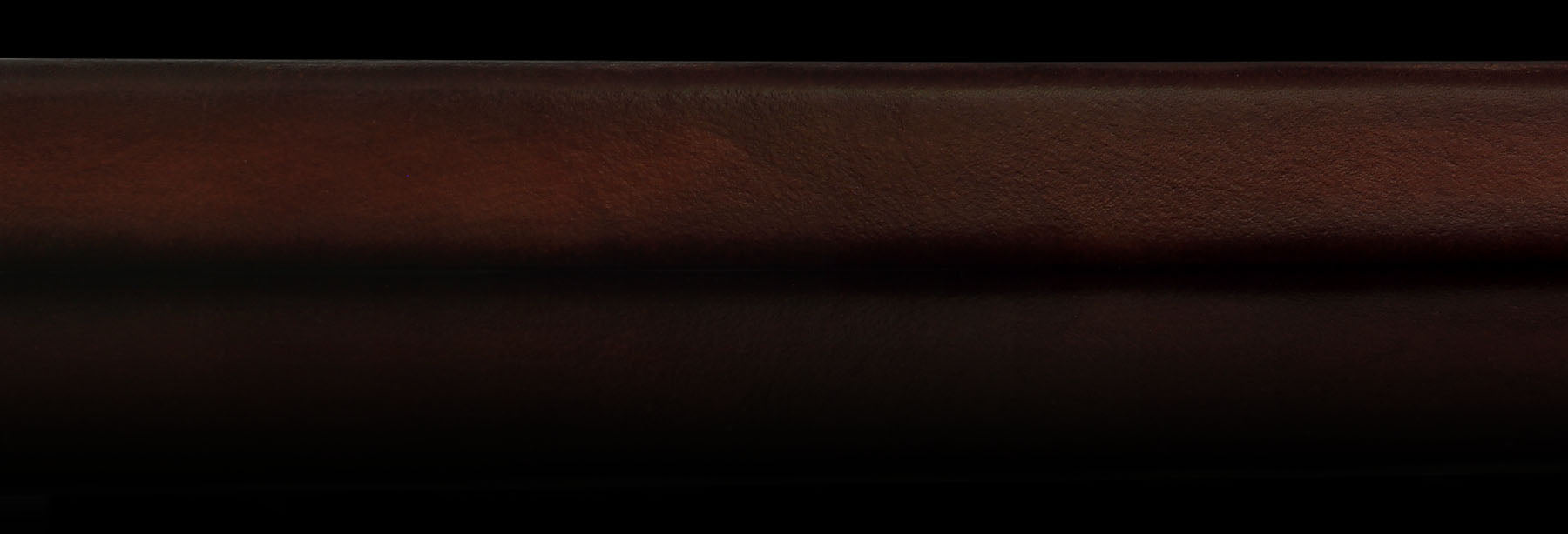 Brown handpainted genuine leather belt stripe on black background